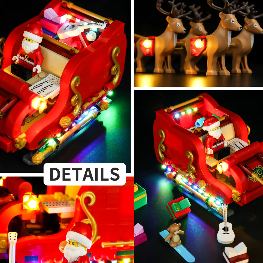 LED-Beleuchtungsset für LEGO Weihnachtsmann-Schlitten 40499 in Mehrfarbig - Bild 4