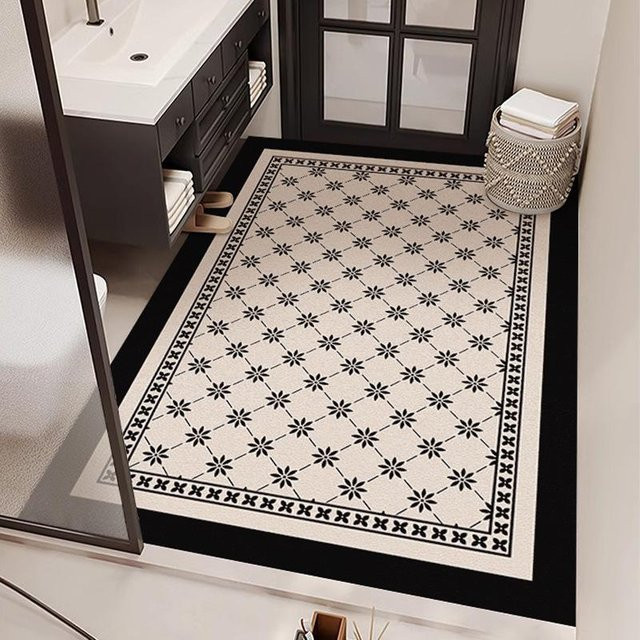 Badezimmer Bodenmatte aus Diatomeenerde von Yiran Furniture, beige, B/B: 120 x 180 cm, rutschfest und schnelltrocknend - Bild 1