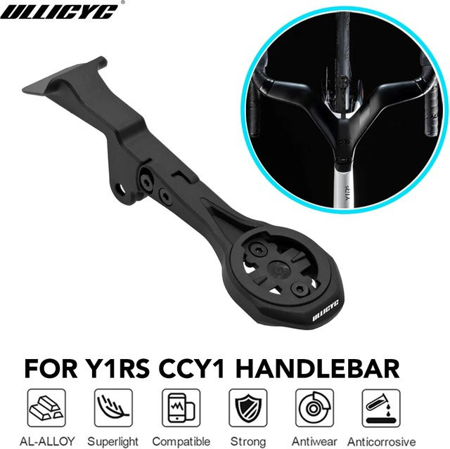 ULLICYC Integrierte Lenkercomputerhalterung für Y1RS CCY1 aus Aluminiumlegierung in Schwarz, kompatibel mit GoPro, GPS, Garmin, Bryton und Wahoo - Bild 1