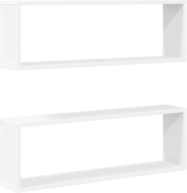 vidaXL Würfelregale 2er Set Weiß Wandmontage aus MDF B/T/H: 80 x 15 x 26,5 cm - Bild 1