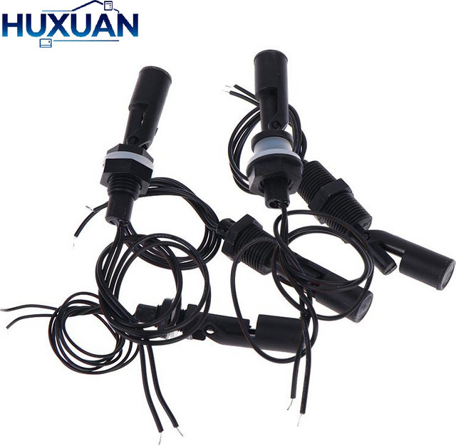 HUXUAN Horizontaler Schwimmerschalter zur Seitenmontage aus Kunststoff, Automatischer Wasserstandssensor-Controller für Aquarium, Tank und Pool, Schwarz - Bild 1
