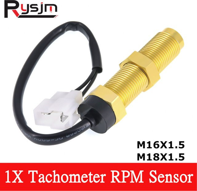 RYSJM Dieselmotor Drehzahlmesser Sensor M16 M18 für Marine, Auto und Boot, 12 V/24 V, Gold - Bild 1