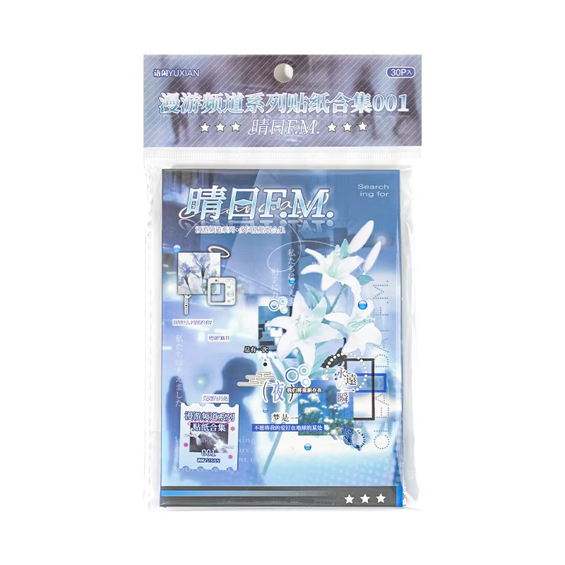 Roaming Channel Series Gestanzte Aufkleber-Buchreihe, 30 Stück Japanisches Schreibwaren-Set in Multicolour für Scrapbooking und Tagebuch - Bild 5