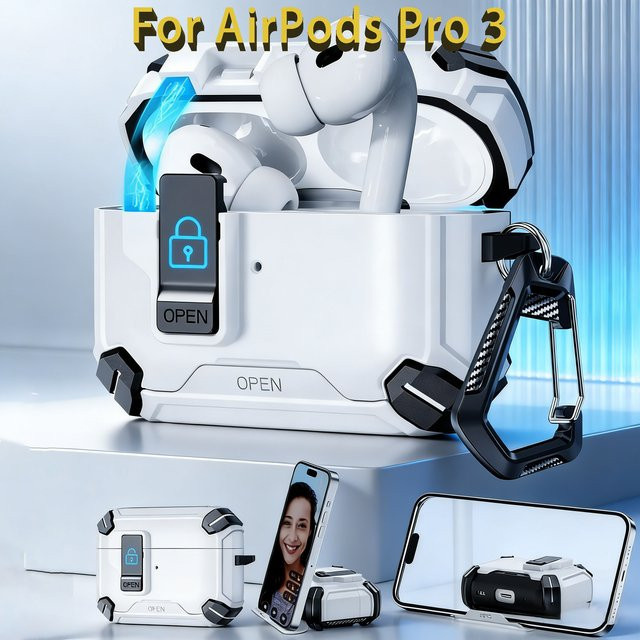 Magnetische Schutzhülle für Apple AirPods 1 2 3 4 und Pro 2 mit kreativem Halter und Sturzschutz - Bild 1