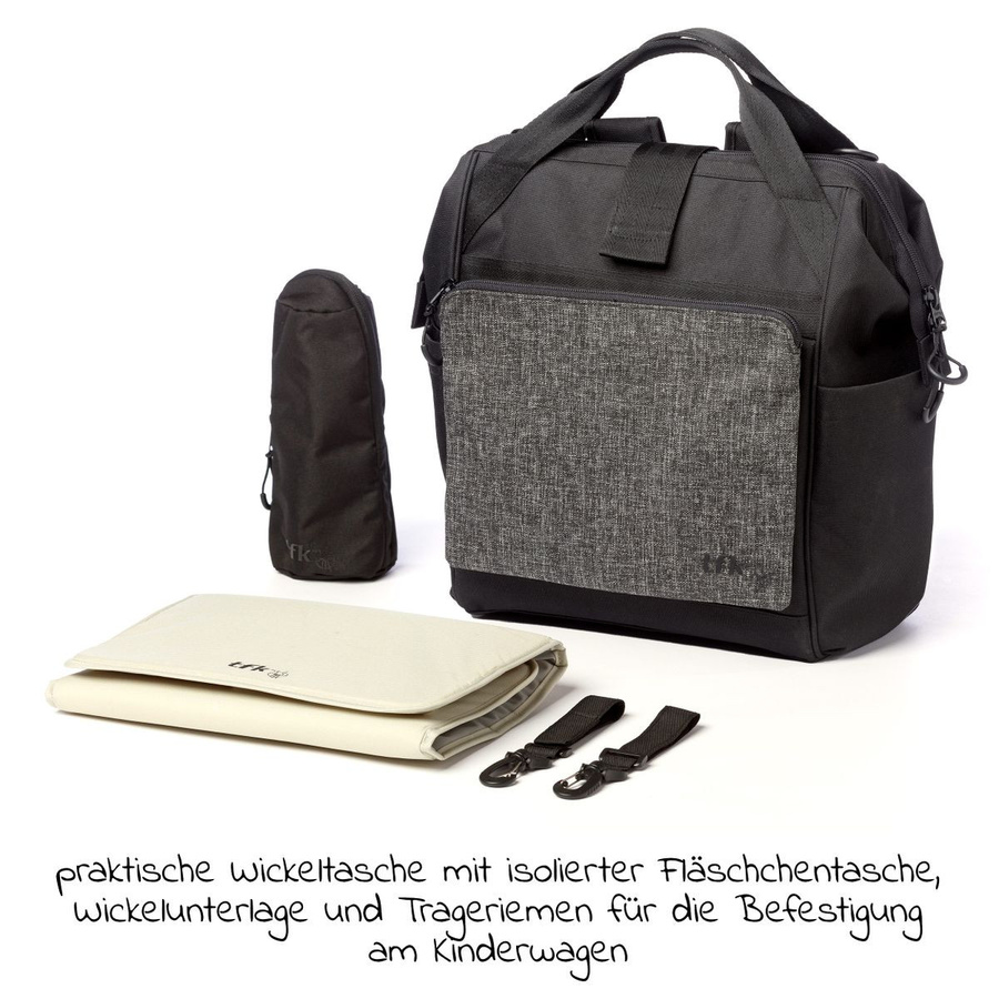 TFK Wickelrucksack mit Befestigung, Wickelunterlage und Flaschenhalter in Anthrazit - Bild 2