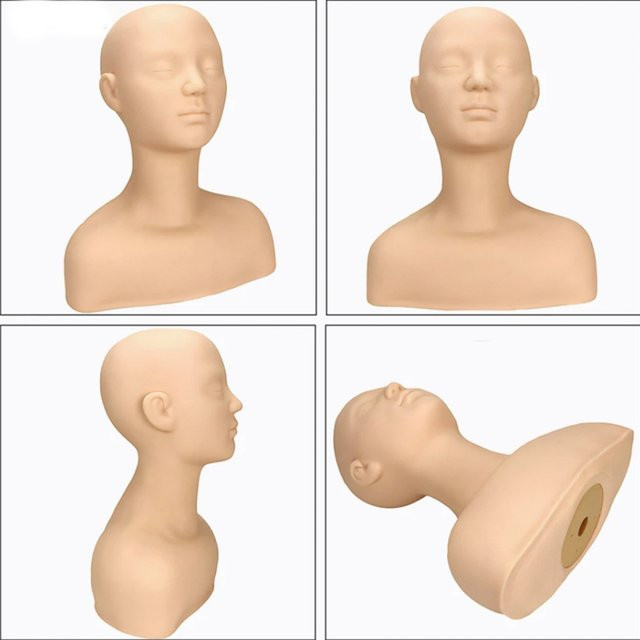 Simnient Make-up-Übungskopf mit Schultern, Silikonhaut-Textur - Bild 1