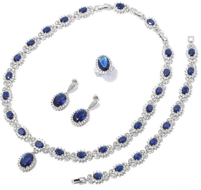 YIRAN Jewelry Schmuckset, 925 Silber, Weiß, Zirkonia, Damen - Bild 1