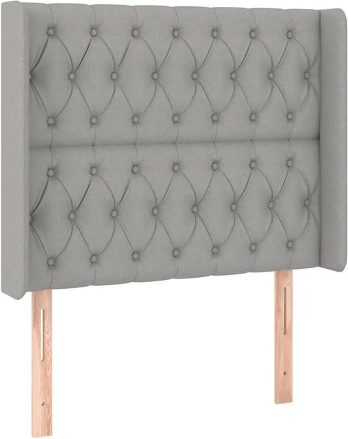 vidaXL LED Kopfteil Hellgrau mit USB-Ladeanschluss und integrierter Beleuchtung, B/H: 103 x 118/128 cm, Stoff - Bild 1