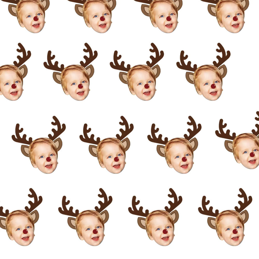 WEIGAO Personalisierte Weihnachts-Fotosticker mit Rentier-Geweih, 25 Stück, Mehrfarbig - Bild 4
