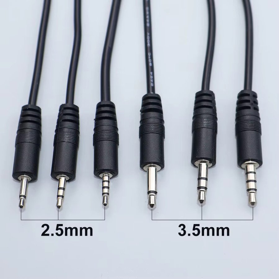 JCD Audiokabel Verlängerungskabel für Kopfhörer-Reparatur, 3,5 mm Klinke Mono Stereo Stecker-Buchse-Verbinder, Schwarz, Länge: 25 cm - Bild 2