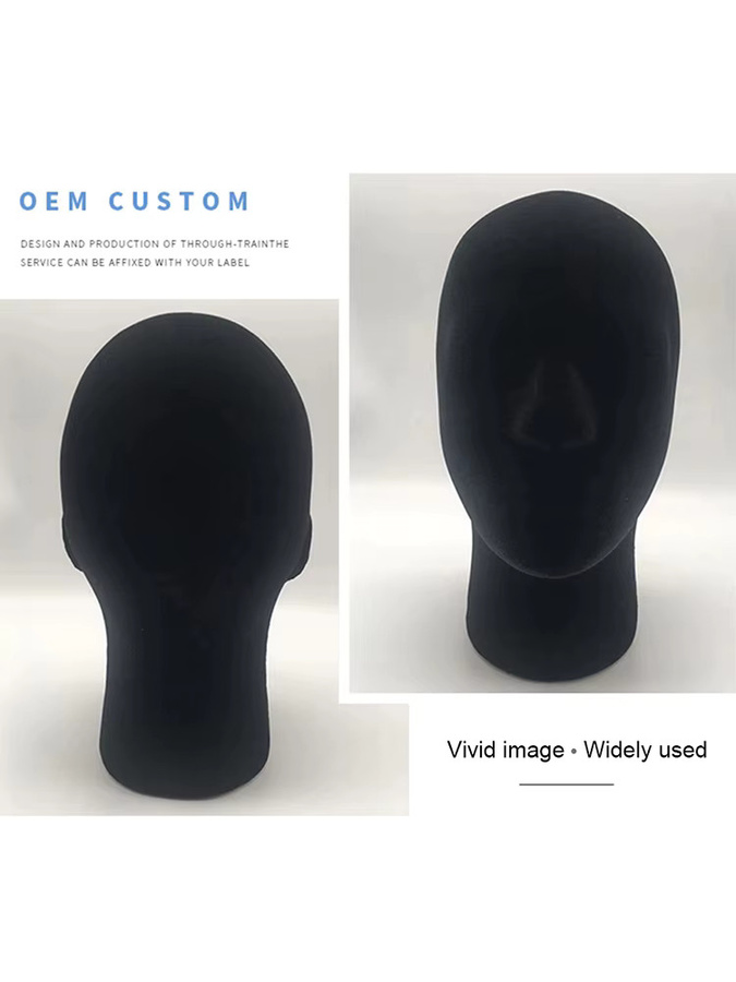APWIKOGER Schaumstoff-Mannequin-Kopfmodell in Schwarz für Hüte, Perücken und Brillen als Display-Ständer für Fotografie und Verkauf - Bild 6