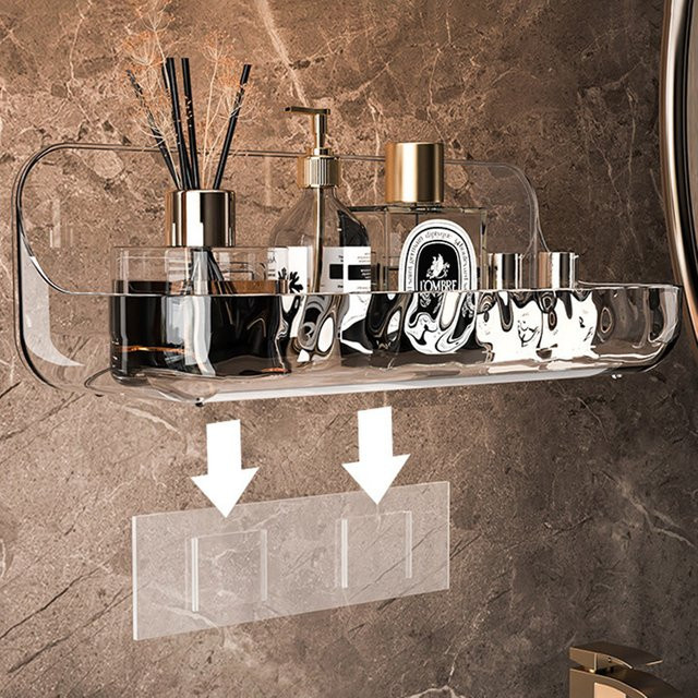 Meltset Wandregal aus Acryl Transparent für Badezimmer und Küche als Kosmetik-Organizer und Make-up Ablage - Bild 1