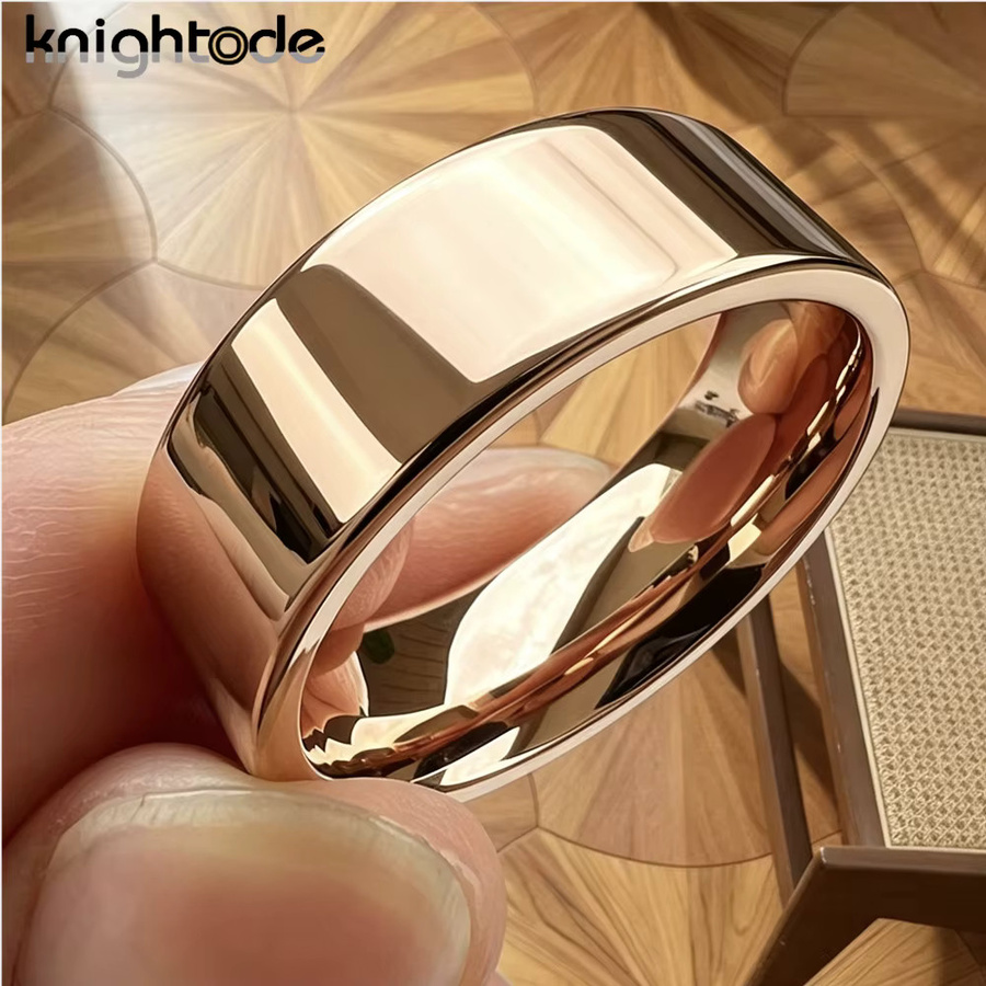 Knightode Ehering Wolframkarbid, Roségold, Unisex, Verlobungsring - Bild 2