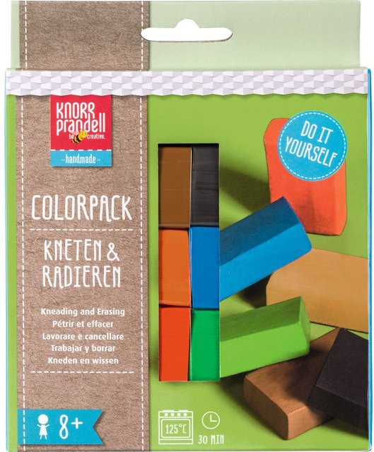 Kneten & Radieren Farbset Basic Modelliermasse Bunt / Mehrfarbig Set - Bild 1