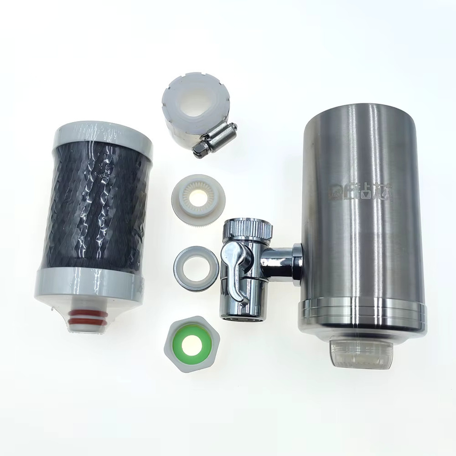 Huppgou Keramik-Wasserfilter für die Küchenarmatur aus Edelstahl in Silber, abnehmbar und waschbar - Bild 3