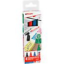 Edding Permanentmarker 400 mit feiner Spitze, 4er-Set, sortiert (Schwarz, Rot, Blau, Grün) - Bild 2