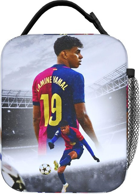 Isolierte Lamine Y-Yamal Fußball Lunchtasche von Fancy Style Studio, Mehrfarbig, Bento Tasche für Büro und Outdoor - Bild 1