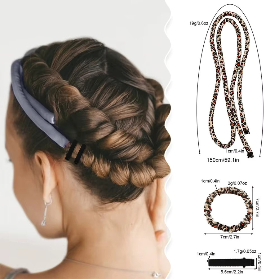 Heatless Curling Rod Set, Locken Styling Kit mit Seidenbandrollen und Haarspange - Bild 2