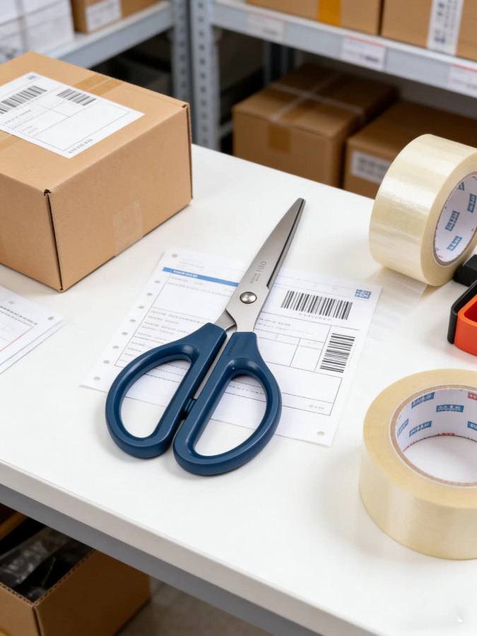 Deli 0603 Büroschere aus Edelstahl in Blau mit abgerundeter Spitze für Papier, Handwerk und Haushalt - Bild 5