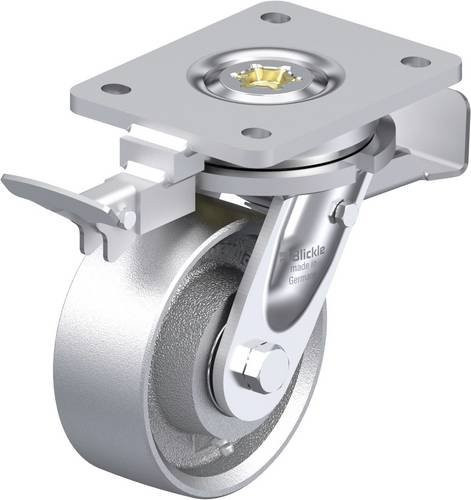 Blickle LIO-G 127IK-ST-RI4 Hitzebeständige Schwerlast-Lenkrolle in Silber, Rad-Durchmesser: 125 mm, Tragfähigkeit: 750 kg - Bild 1