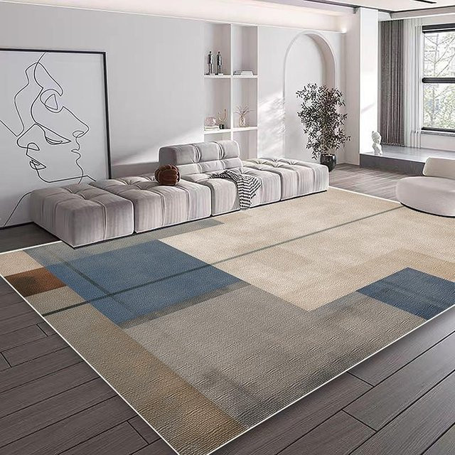 Moderner geometrischer Teppich von Wucifang Jewelry in Off-White, rutschfest und waschbar, B/T: 200 x 300 cm - Bild 1