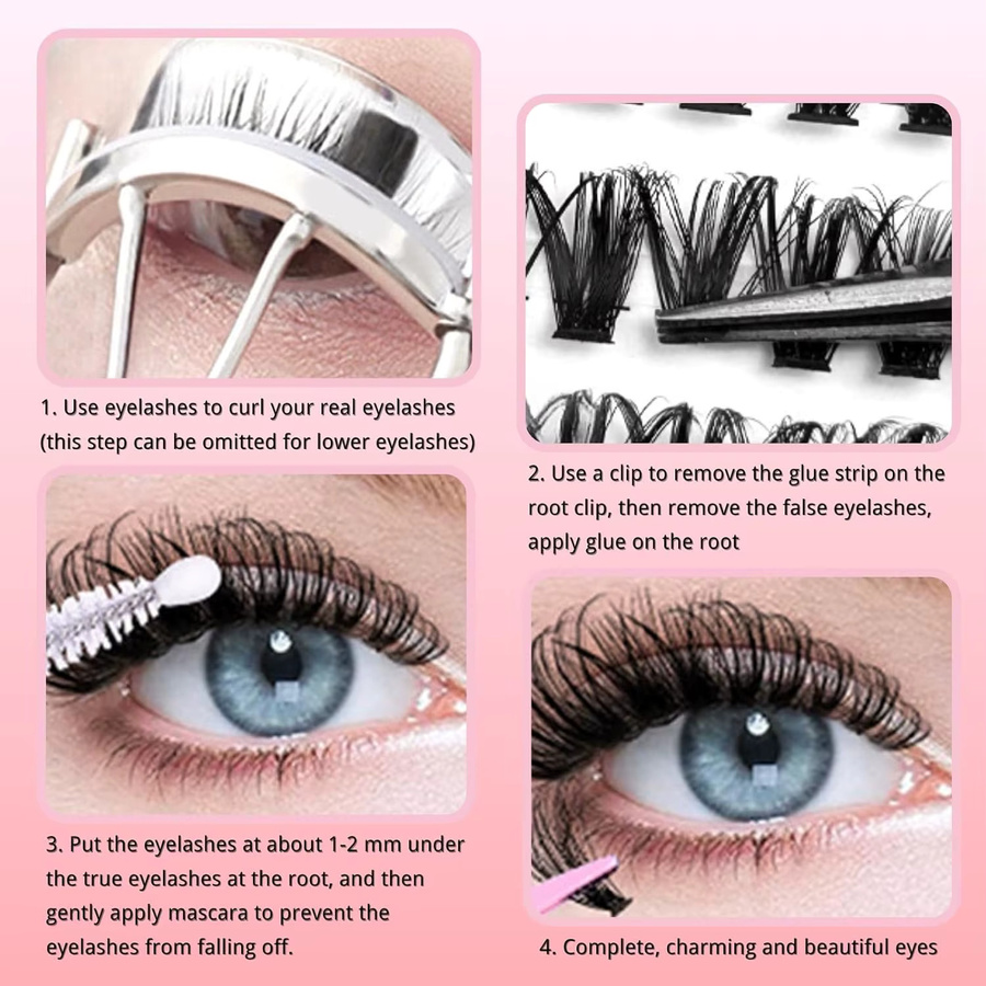 ORREUI Wimpernverlängerungen Einzelwimpern, 30-100D, C-Curl, Hybrid - Bild 5