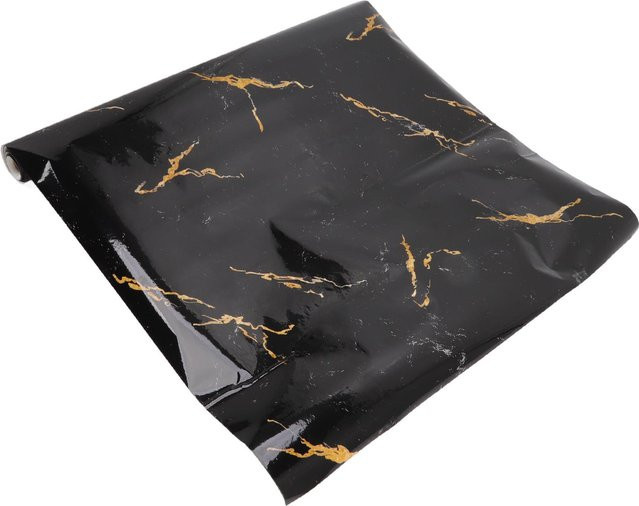 Selbstklebende Marmortapete von mfySpace aus PVC in Schwarz, ölfest für die Küche, B: 60 cm, L: 300 cm - Bild 1