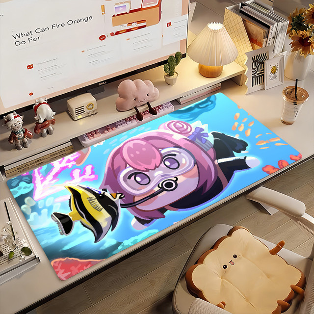 D-Doro Cute N-NIKKES Gaming-Mauspad in Multicolour, rutschfeste Gamer-Schreibtischunterlage für Laptop und Büro - Bild 1