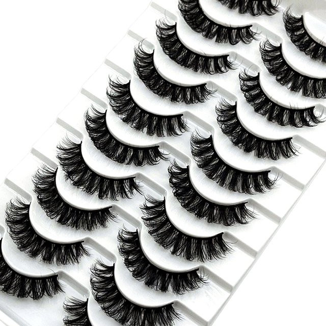 AMSDCN DD Curl Russische Streifen Wimpern, 10 Paar, Unisex, Natürlich - Bild 1