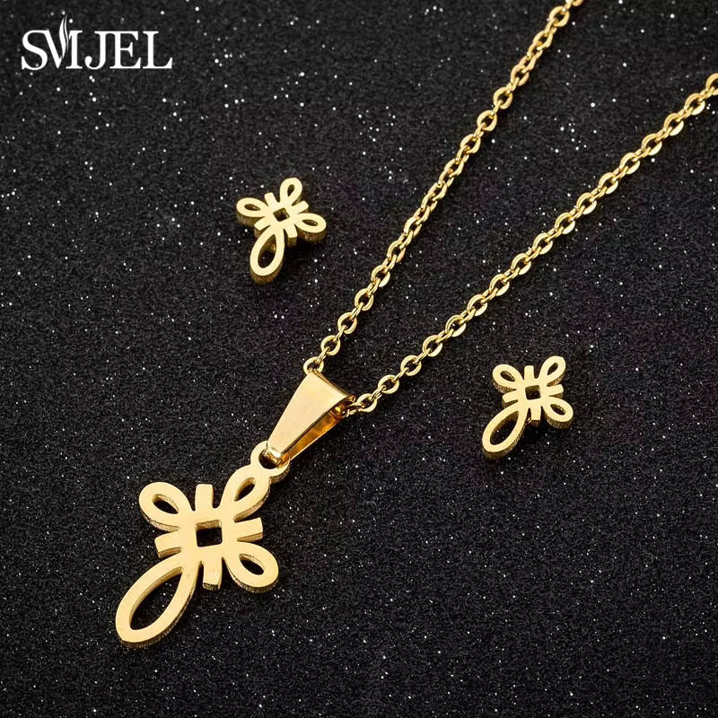 SMJEL Schmuck-Set, Schmetterling, Gold, Edelstahl, Damen - Bild 2