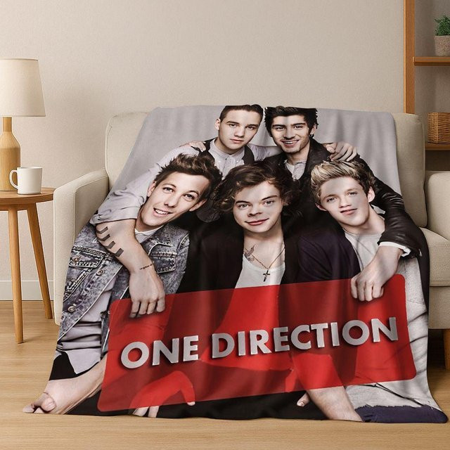 Gemütliche Flanelldecke YangJOJO Rock-One-Direction Design in Multicolour, weiche Überwurfdecke aus Polyester, B/B: 75 x 90 cm - Bild 1