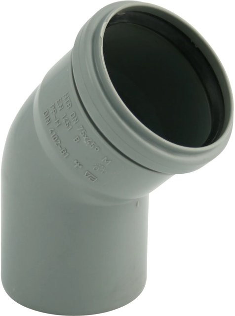 Marley HT-Bogen 45 Grad DN 40 aus Kunststoff in Grau - Bild 1