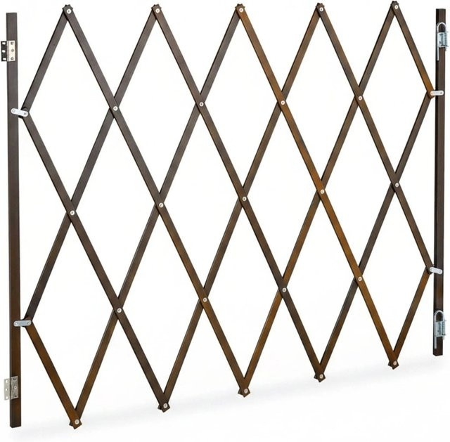 Relaxdays Hundeabsperrgitter aus Bambus in Braun, ausziehbar von Breite: 87,5 cm bis 100 cm und Höhe: 17 cm bis 130 cm - Bild 1