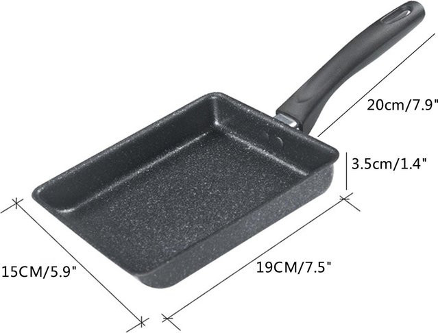 KaiSai Tamagoyaki Pfanne Rechteckige Japanische Omelettpfanne mit Antihaftbeschichtung Schwarz - Bild 1