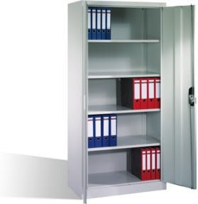 C+P Aktenschrank Acurado mit Drehtüren in Lichtgrau, 5 Ordnerhöhen, mit Zylinderschloss, H: 195,0 cm, B: 93,0 cm, T: 50,0 cm - Bild 1