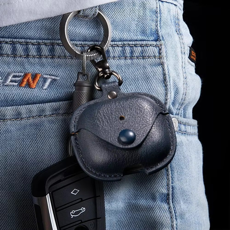 Apple Ledertasche für AirPods 4. Generation mit Haken und Lanyard im Business-Stil - Bild 3