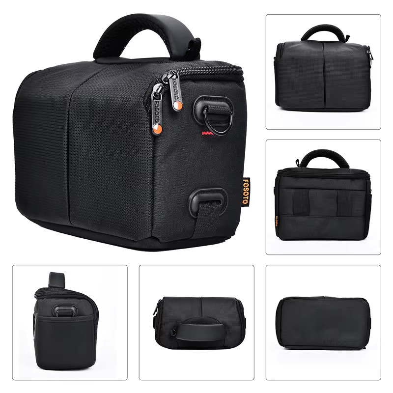 Fosoto Professionelle DSLR Fotokamera Tasche Wasserdichte Schultertasche in Schwarz für Canon Nikon Sony und Powershot HS - Bild 4