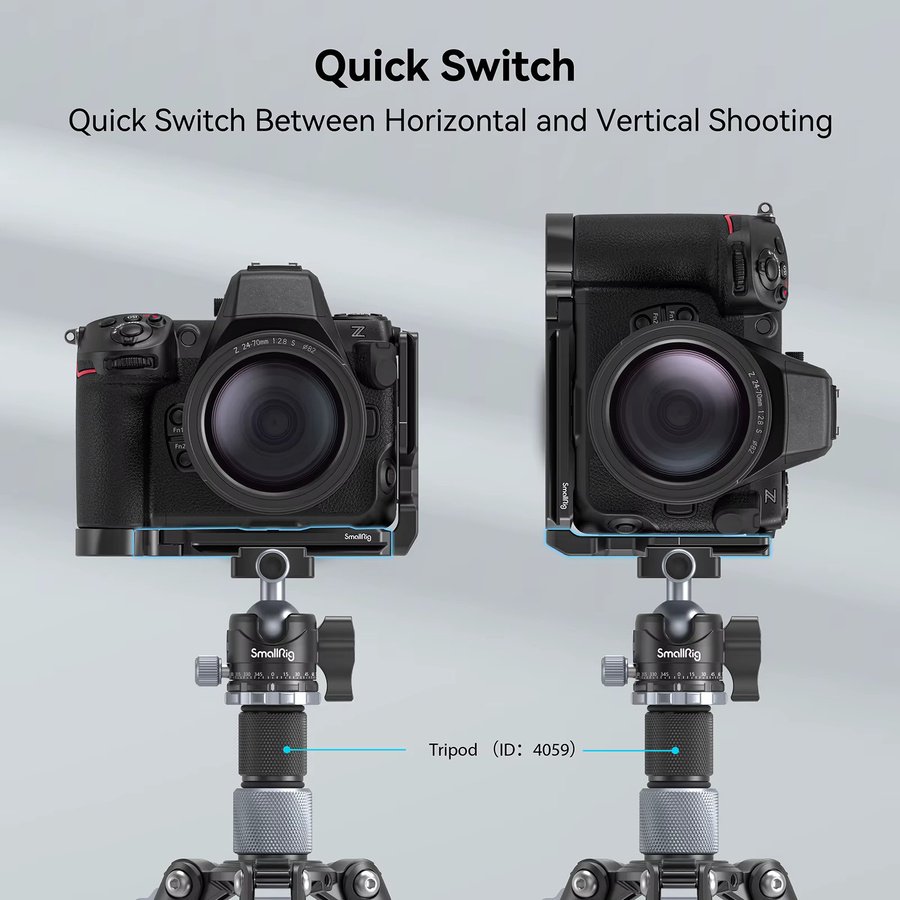 SmallRig L-förmige Montageplatte für Nikon Z 8 mit Arca-Swiss Schnellwechselplatte, Schwarz - Bild 2