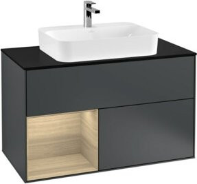 V&B Waschtischunterschrank Finion 100 mit Wandbeleuchtung, lackiert, B/T/H: 100 x 50,1 x 50,1 cm - Bild 1