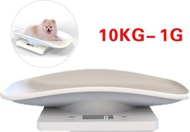 Digitale Tierwaage All For You für Kaninchen und Welpen in Weiß, batteriebetrieben mit Präzision von ± 10g - Bild 1