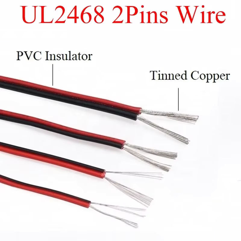 Bytebattle 2-adriges verzinntes Kupferkabel aus PVC, Rot und Schwarz, 30AWG-16AWG, flexibles Verlängerungskabel für LED-Lichtbänder - Bild 2