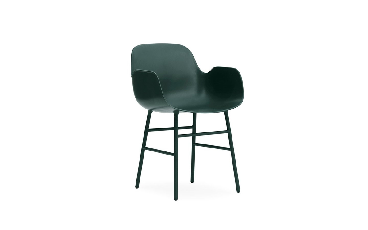Normann Copenhagen Form Armlehnstuhl mit lackiertem Metallgestell in Grün - Bild 2