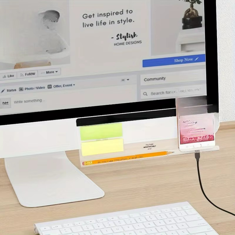 Transparentes Computer-Memoboard aus Kunststoff als multifunktionaler Haftnotizhalter für Schränke und Regale - Bild 4