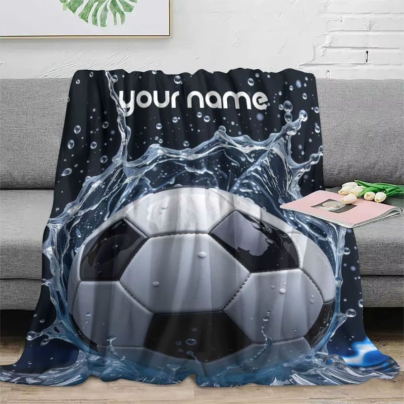 ZIZ Flanelldecke mit Fußballmuster für Sofa, Bett oder Camping - Bild 3