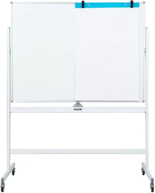 Costway Mobiles Doppelseitiges Whiteboard Weiß B: 120 cm, H: 90 cm - Bild 1