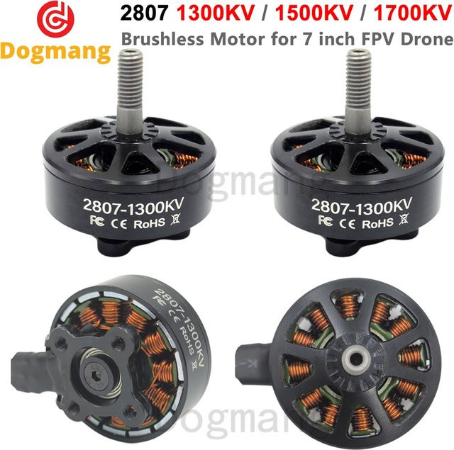 Dogmang 2807 Bürstenloser Motor 1300KV in Schwarz für FPV Freestyle 7 Zoll Long Range Drohnen - Bild 1
