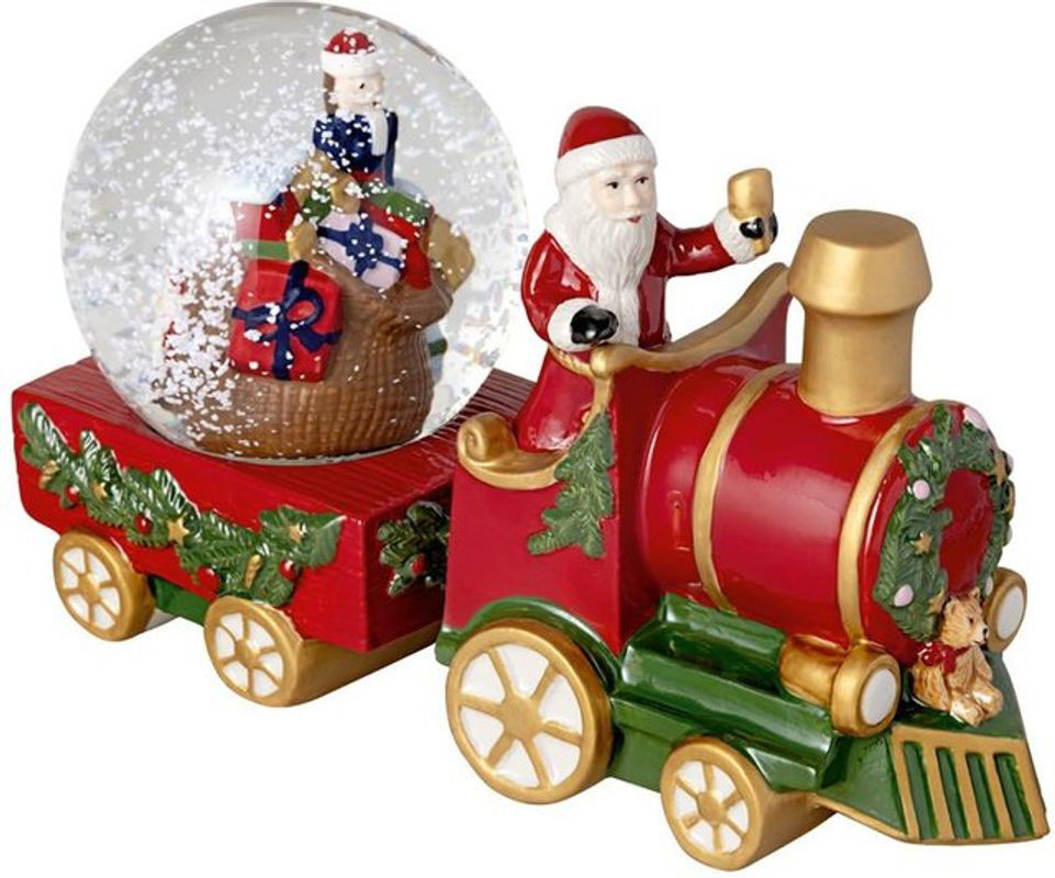 Villeroy & Boch Christmas Toys Zug in Schneekugel mit Winterlandschaft aus Porzellan und Glas, mehrfarbig, B: 22 cm, T: 8,5 cm, H: 12,5 cm - Bild 1