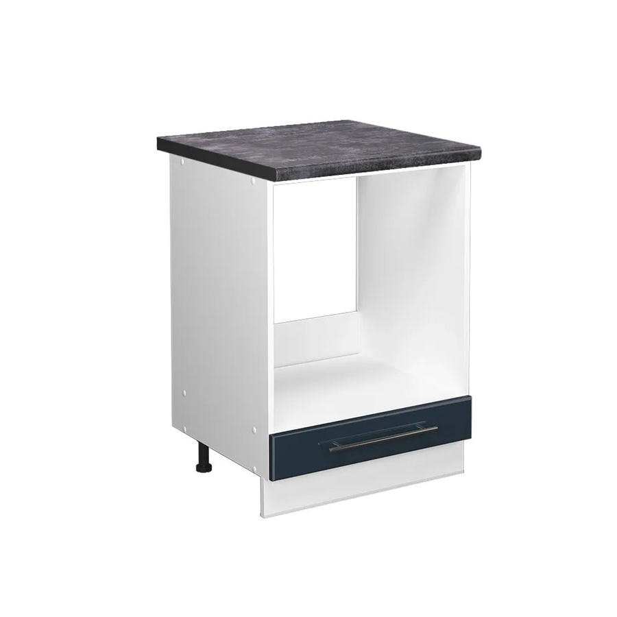 Vicco Herdbauschrank Fame-Line in Dunkelblau Hochglanz und Weiß mit Anthrazit, Breite: 60 cm - Bild 2