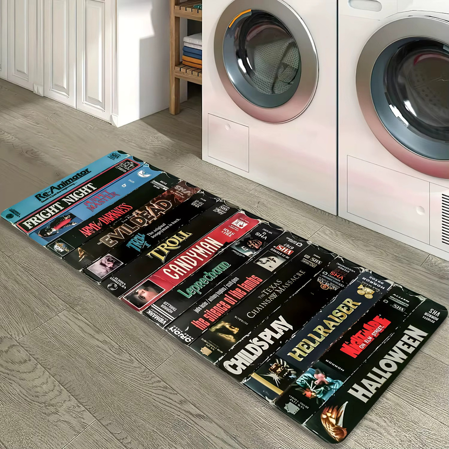 VIKAMA Retro-Horror-VHS-Thementeppich, rechteckiger Teppich in Multicolour für Wohnzimmer, Schlafzimmer oder Küche - Bild 5