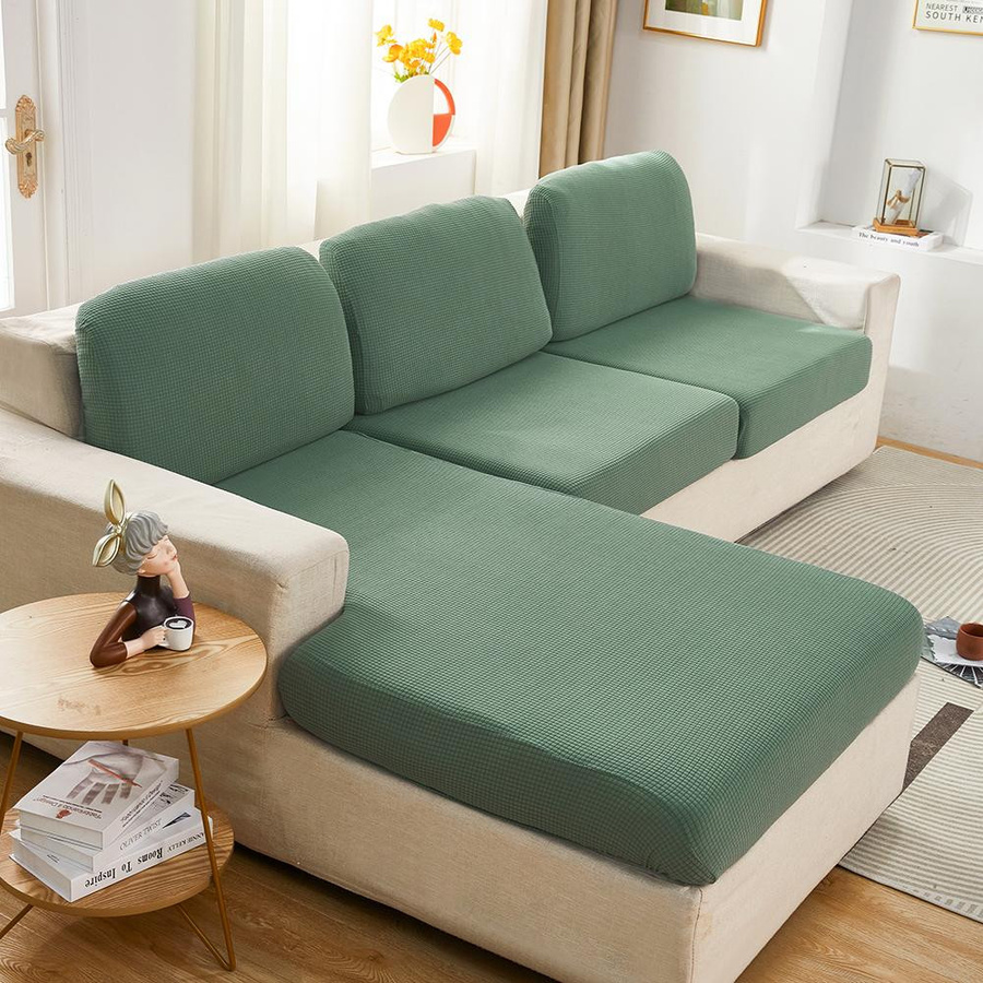 Wasserdichter Sofa-Kissenbezug von airldianer in Dunkelblau, elastischer Jacquard Couch-Schonbezug aus Polyester für dein Sofa - Bild 2